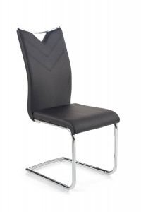 SCAUN DINING STIL K224, NEGRU/CROM, CU TAPITERIE DIN PIELE ECOLOGICA SI PICIOARE DIN METAL, STIL MODERN - Img 8