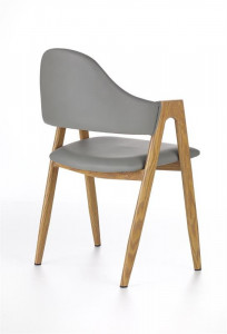 SCAUN DINING STIL K247, GRI/STEJAR, CU TAPITERIE DIN PIELE ECOLOGICA SI PICIOARE DIN METAL, STIL MODERN - Img 3
