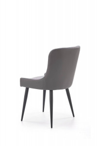 SCAUN DINING STIL K333, GRI/NEGRU, CU TAPITERIE DIN STOFA, PIELE ECO SI PICIOARE DIN METAL, STIL MODERN - Img 3