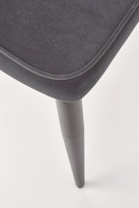 SCAUN DINING STIL K365, GRI/NEGRU, CU TAPITERIE DIN STOFA FINA SI PICIOARE DIN METAL, STIL MODERN - Img 8