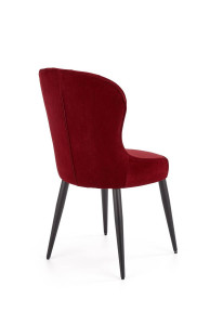 SCAUN DINING STIL K366, BORDO/NEGRU, CU TAPITERIE DIN CATIFEA SI PICIOARE DIN METAL, STIL MODERN - Img 6