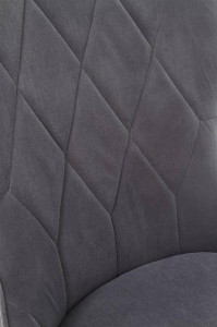 SCAUN DINING STIL K366, GRI/NEGRU, CU TAPITERIE DIN CATIFEA SI PICIOARE DIN METAL, STIL MODERN - Img 8