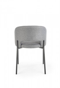 SCAUN DINING STIL K373, GRI/NEGRU, CU TAPITERIE DIN STOFA SI PICIOARE DIN METAL, STIL MODERN, HALMAR - Img 6