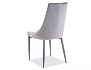 SCAUN DINING TRIX B, GRI BLUVEL 14/NEGRU MAT, TAPITERIE DIN CATIFEA SI PICIOARE DIN METAL, STIL MODERN - Img 2