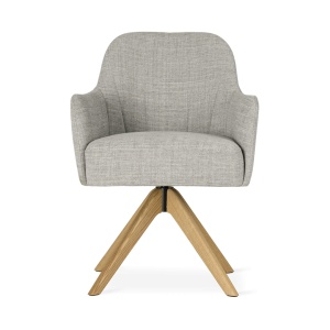 SCAUN DINING TULIP SUPREME WOOD, CONFECTIONAT DIN LEMN, SPUMA, ARCURI SI TEXTIL, GRI/NATURAL, STIL MODERN - Img 2