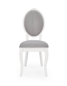 SCAUN DINING VELO, GRI/ALB, CU TAPITERIE DIN STOFA FINA SI PICIOARE DIN LEMN MASIV, STIL CLASIC - Img 6
