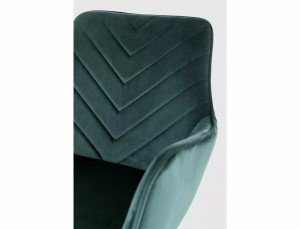 SCAUN DINING, VERDE BLUVEL 78/NEGRU MAT, TAPITERIE DIN CATIFEA SI PICIOARE DIN METAL, STIL MODERN - Img 3