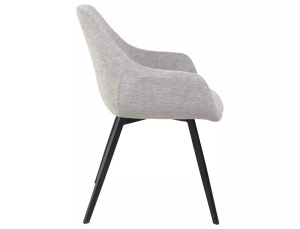 SCAUN DINING VINTO BREGO GRI 07/NEGRU, TAPITERIE DIN TEXTIL BREGO SI PICIOARE DIN METAL, STIL MODERN - Img 4