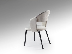 SCAUN DINING, WILLY, IMITATIE PIELE INTOARSA SI METAL, BEJ/NEGRU, ARTIM GROUP SELECTION - Img 6