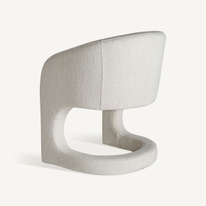 SCAUN ELEGANT BILAIS, DIN METAL SI TEXTIL ALB/GALBUI, DESIGN CONTEMPORAN, VICAL HOME - Img 4