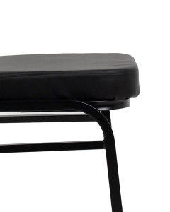 SCAUN EVENIMENTE HEBE NEGRU, CONFECTIONAT DIN METAL SI PIELE ECOLOGICA, STIL MODERN - Img 6