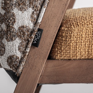 SCAUN KALESHA, CULOARE MARO/BEJ, DIN LEMN SI TEXTIL, VICAL HOME - Img 7