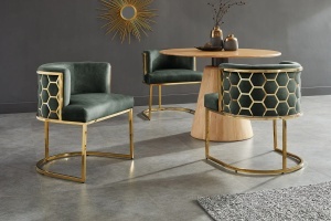 SCAUN LIVING, ELEGANCE, DIN CATIFEA VERDE SI METAL AURIU, ARTIM GROUP SELECTION - Img 2