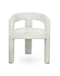 SCAUN LOGAN ALB CONFECTIONAT DIN TEXTIL SI METAL, STIL MODERN - Img 4