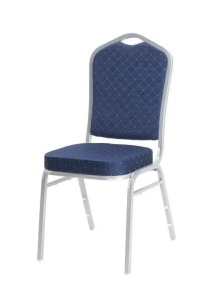 SCAUN PENTRU SALA EVENIMENTE/CONFERINTA, EXCLUSIVE, TEXTIL ALBASTRU/ ARGINTIE