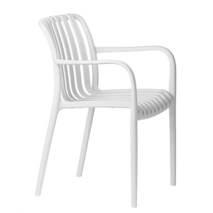 SCAUN PENTRU TERASA/GRADINA, AURA, DIN MATERIAL POLIPROPILENA, ALB, STIVUIBIL