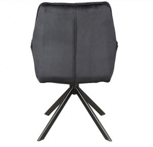 SCAUN PIVOTANT BOOGIE II, NEGRU BLUVEL 19/NEGRU MAT, TAPITERIE DIN CATIFEA SI PICIOARE DIN METAL, STIL MODERN - Img 2
