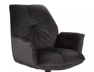 SCAUN PIVOTANT BOOGIE II, NEGRU BLUVEL 19/NEGRU MAT, TAPITERIE DIN CATIFEA SI PICIOARE DIN METAL, STIL MODERN - Img 4