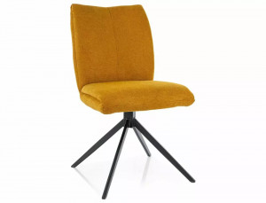 SCAUN PIVOTANT COCO I, CURRY 66/NEGRU MAT, TAPITERIE DIN STOFA VARDO SI PICIOARE DIN METAL, STIL MODERN