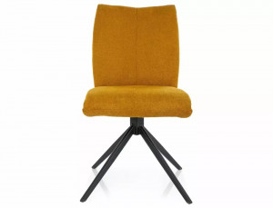 SCAUN PIVOTANT COCO I, CURRY 66/NEGRU MAT, TAPITERIE DIN STOFA VARDO SI PICIOARE DIN METAL, STIL MODERN - Img 2