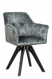 SCAUN PIVOTANT, LOFT 61X81 CM, COD 40257, DIN CATIFEA VERDE SMARALD SI CADRUL DE LEMN