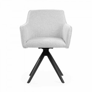 SCAUN PIVOTANT MAKSIMA, ARGINTIU/NEGRU, STIL MODERN - Img 5