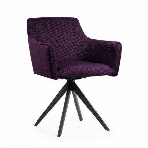 SCAUN PIVOTANT MAKSIMA, MOV/NEGRU, STIL MODERN - Img 1