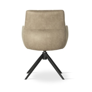 SCAUN PIVOTANT MATERO, CAPPUCCINO/NEGRU BULL 10, CONFECTIONAT DIN TAPITERIE DIN TEXTIL SI PICIOARE DIN METAL, STIL MODERN - Img 4