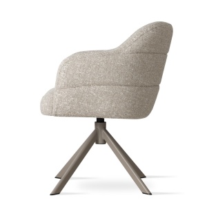 SCAUN PIVOTANT TAYLOR, CONFECTIONAT DIN METAL, SPUMA, ARCURI SI TEXTIL, BEJ/TAUPE MAT, STIL MODERN - Img 3