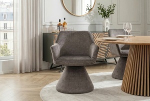 SCAUN ROTATIV, AMBIENTO, REALIZAT DIN MATERIAL TEXTIL, CULOARE MARO/GRI, ARTIM GROUP SELECTION - Img 4