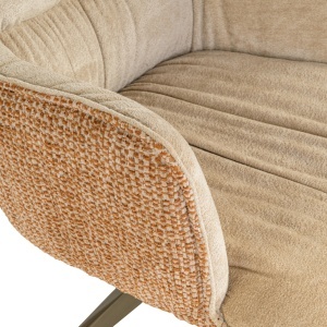 SCAUN ROTATIV CHASE, DIN METAL, LEMN SI TEXTIL, DE CULOARE CARAMIZIU, DESIGN MODERN - Img 7