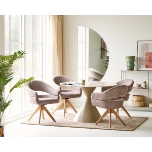 SCAUN ROTATIV DOVER, DIN LEMN SI TEXTIL, CULOARE MARO, HOUSE NORDIC - Img 2