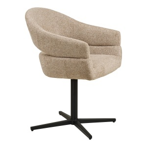 SCAUN ROTATIV DOVER, DIN METAL SI TEXTIL, CULOARE NISIPIU, HOUSE NORDIC - Img 4