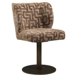 SCAUN ROTATIV FIONA, DIN METAL, LEMN SI TEXTIL, DE CULOARE MARO, DESIGN MODERN - Img 7