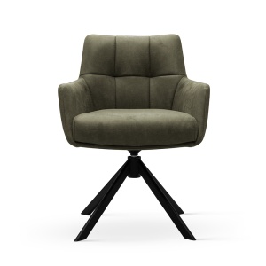 SCAUN ROTATIV MIRAGE VERDE/NEGRU/BULL156, TAPITERIE DIN TEXTIL, SPUMA, ARCURI SI METAL, STIL MODERN - Img 2