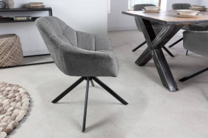 SCAUN ROTATIV, PAPILLON, MICROFIBRA GRI INCHIS, STIL RETRO, ARTIM GROUP SELECTION - Img 4