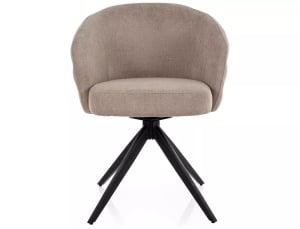 SCAUN ROTATIV STIL ORES, TAP 250 BEJ/NEGRU MAT, TAPITERIE DIN TEXTIL SI PICIOARE DIN METAL, STIL MODERN