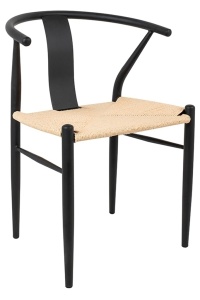 SCAUN WISHBONE, DIN LEMN SI FIBRE NATURALE, MODEL DEOSEBIT, STIL MODERN