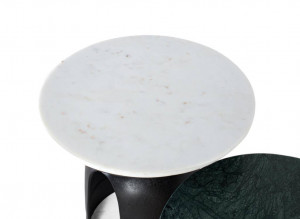 SET 2 MASUTE DE CAFEA, 4 CULORI, BLAT DIN MARMURA SI METAL, STIL RETRO - Img 3