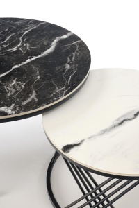 SET 2 MASUTE DE CAFEA FLAMINGO, EFECT DE MARMURA NEAGRA/EFECT DE MARMURA ALBA/NEGRU, DIN MARMURA SI METAL, STIL MODERN - Img 3