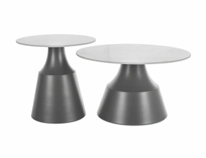 SET 2 MASUTE DE CAFEA ITAKA, 50/70 CM, EFECT DE MARMURA ALBA/GRI, BLAT DIN CERAMICA SI CADRU DIN METAL, STIL MODERN