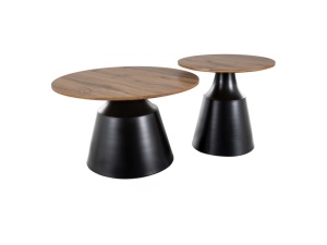 SET 2 MASUTE DE CAFEA ITAKA, 50/70 CM, EFECT DE MARMURA STEJAR ARTISAN/ NEGRU, BLAT DIN CERAMICA SI CADRU DIN METAL, STIL MODERN