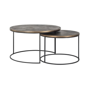 SET 2 MASUTE DE CAFEA TULUM 211147, CONFECTIONATE DIN ALUMINIU SI METAL, CULOAREA AURIU/NEGRU, STIL MODERN - Img 2