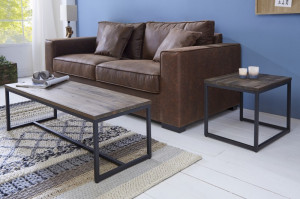 SET 2 MESE DIN LEMN MASIV, ELEMENTS LONG, COD 39702, STIL VINTAGE - Img 2