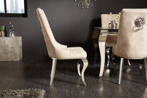 SET 2 SCAUNE BEIGE, BAROC, CATIFEA SI SUPORT DIN METAL, STIL CLASIC, ARTIM GROUP SELECTION - Img 3