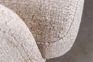 Set 2 Scaune Big George, rotativ la 360° cu revenire automată, husă din material textil structurat, culoarea gri șampanie, cu cadru din lemn de stejar - Img 9
