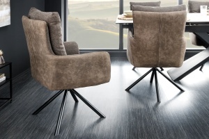 SET 2 SCAUNE, BIG GEORGE, ROTATIVE, MATERIAL TEXTIL, MICROFIBRA, CADRUL METAL, ARTIM GROUP SELECTION - Img 12