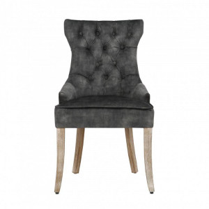SET 2 SCAUNE, CLASIC, DIN CATIFEA SI LEMN MASIV, CASTEL GRI/VERDE, COD 41305, CU MANER - Img 3