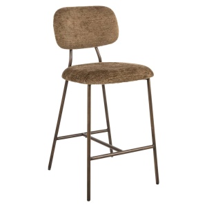 SET 2 SCAUNE DE BAR XENIA BRANDY FUSION, 213626, CONFECTIONAT DIN POLIESTER, METAL SI SPUMA, BRANDY/MARO, STIL MODERN - Img 2