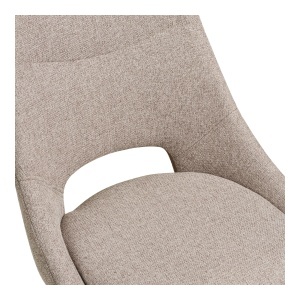 SET 2 SCAUNE DE SUFRAGERIE ROTATIV DOKKA, DIN METAL SI TEXTIL, CULOARE NISIPIU, HOUSE NORDIC - Img 7
